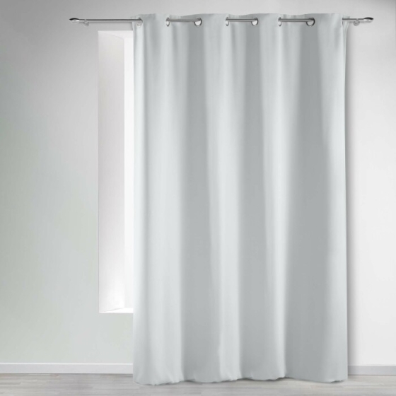 Rideau à Œillets 135 x 240 cm – Occultant Uni Gris pâle