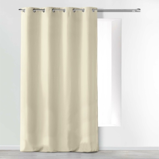 Rideau à œillets 140 x 260 cm en microfibre unie – Absolu Naturel