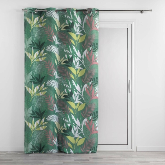Rideau à Œillets 140 x 260 cm – Polyester Imprimé – Assana Kaki