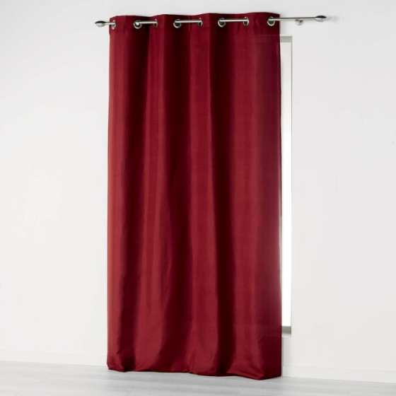 Rideau à œillets 140 x 260 cm en microfibre unie – Absolu Bordeaux