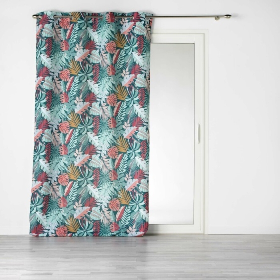 Rideau a oeillets 140 x 260 cm polyester imprimé Jacala Bleu