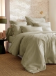 Taie d’oreiller volant plat 50 x 70 cm 100% coton Percale unie PERRINE Sauge