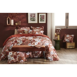 Housse de Couette Réversible 240 x 220 cm Double Gaze de Coton 125 g/m² Alba Terracotta