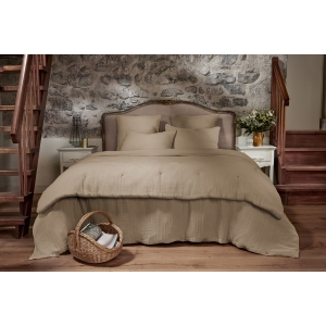 Housse de Couette 240 x 220 cm Quadruple Gaze de Coton 220 g/m² Bella Ficelle