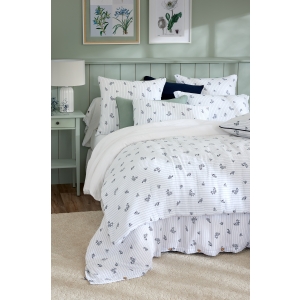 Housse de couette réversible 240 x 220 cm Double gaze de coton imprimée SUZANNE Chantilly