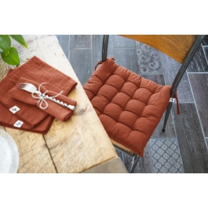 Assise Matelassée 38 x 38 cm – Coton Déperlant Anti-UV – KALA – Terracotta