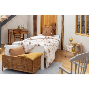 Housse de couette + 1 taie d’oreiller 140 x 200 cm – Coton 57 fils – Imprimé Pompon