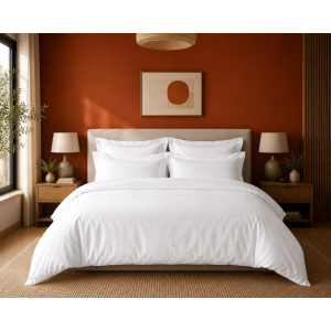 Housse de Couette 260 x 240 cm Prestige 120 Fils/cm² Satin de Coton Blanc