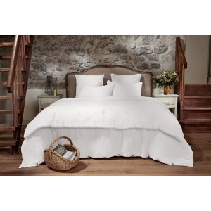Housse de Couette 240 x 220 cm Quadruple Gaze de Coton 220 g/m² Bella Chantilly