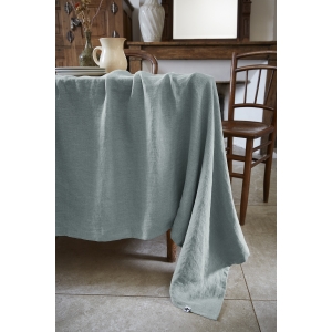 Nappe Rectangle 170 x 350 cm – Lin Lavé Français Luxe Soline – Azur