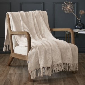 Plaid 130 x 160 cm – Coton Texturé Sixtine – Coloris Pampa – 210 g/m²