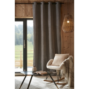 Rideau  140 x 260 cm 100%  occultant doublé polaire Bjorn Gris