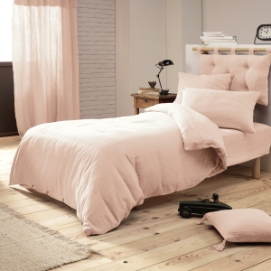 Housse de Couette 140 x 200 cm – Double Gaze de Coton 125 g/m² – Gaïa Guimauve