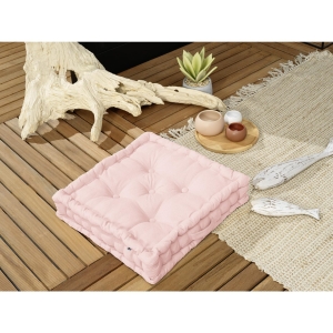 Coussin de sol capitonné 50 x 50 x 10 cm – Coton Déperlant Anti-UV - Pivoine