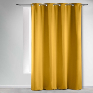 Rideau Occultant Grande Hauteur 135 x 280 cm – Uni Miel – À Œillets