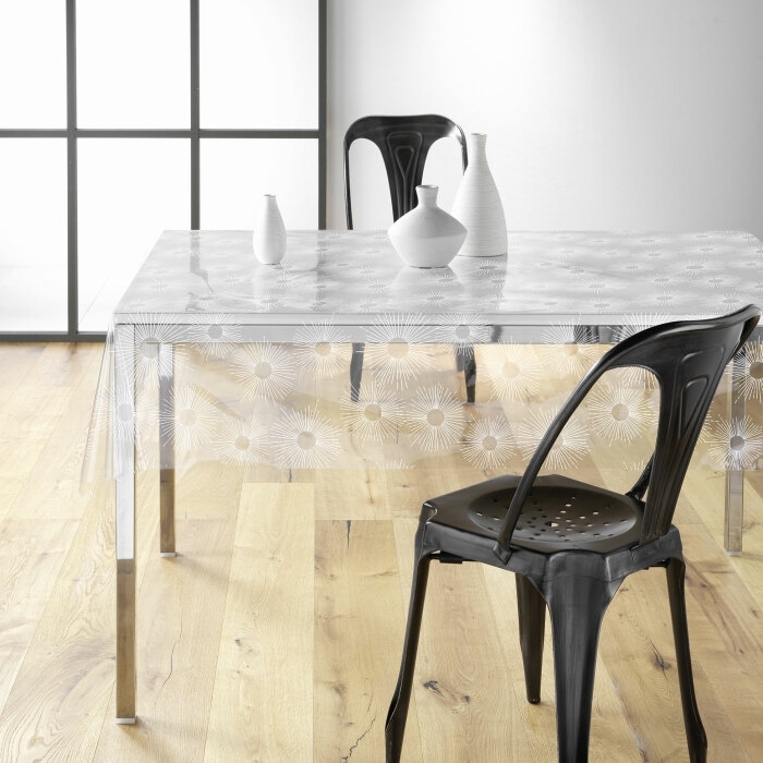 Nappe cristal rectangle 140 x 240 cm pvc imprime 14/100e soleil Sans