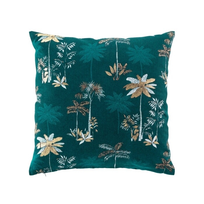 Coussin dehoussable 45 x 45 cm coton imprime or Idalia