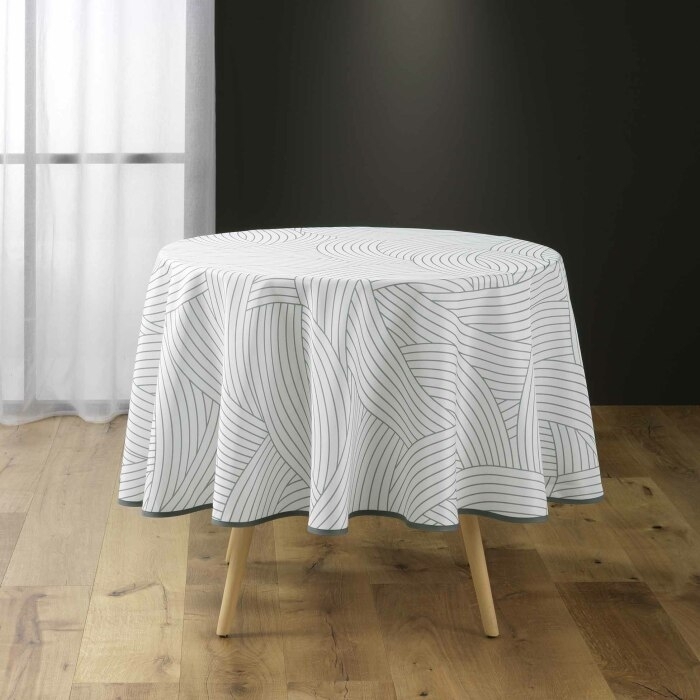 Nappe ronde (0) 180 cm polyester imprime linea Sans
