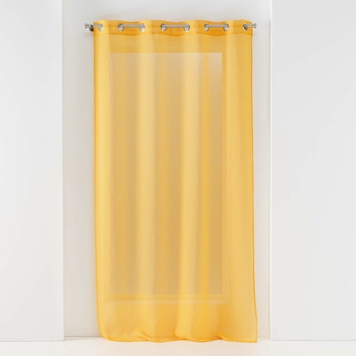 Voilage petite hauteur 140 x 180 cm voile sablé Sandra Jaune