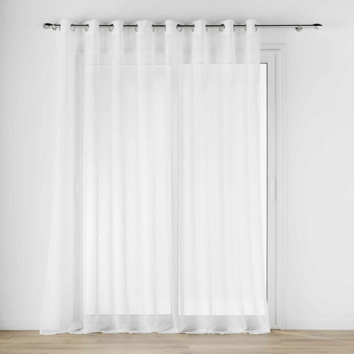 Voilage grande largeur a oeillets 300 x 240 cm voile tissé Carlin Naturel