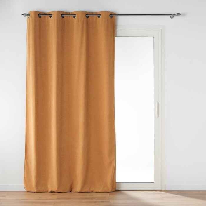 Rideau à Œillets 135 x 260 cm – Velours Uni – Novana Miel