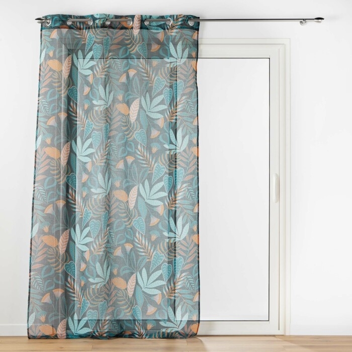 Voilage grande hauteur 140 x 280 cm voile sablé imprimé Tilda Vert