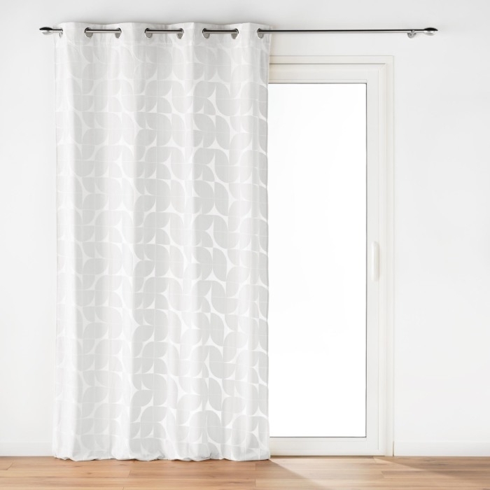 Rideau a oeillets 135 x 260 cm velours devore geolia Blanc