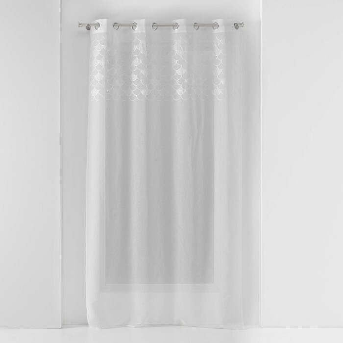 Panneau a oeillets 135 x 240 cm voile sable+top brode yaelle Sans
