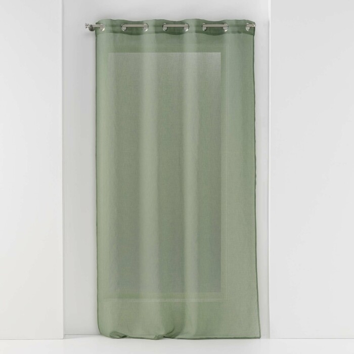 Voilage petite hauteur 140 x 180 cm voile sablé Sandra Kaki