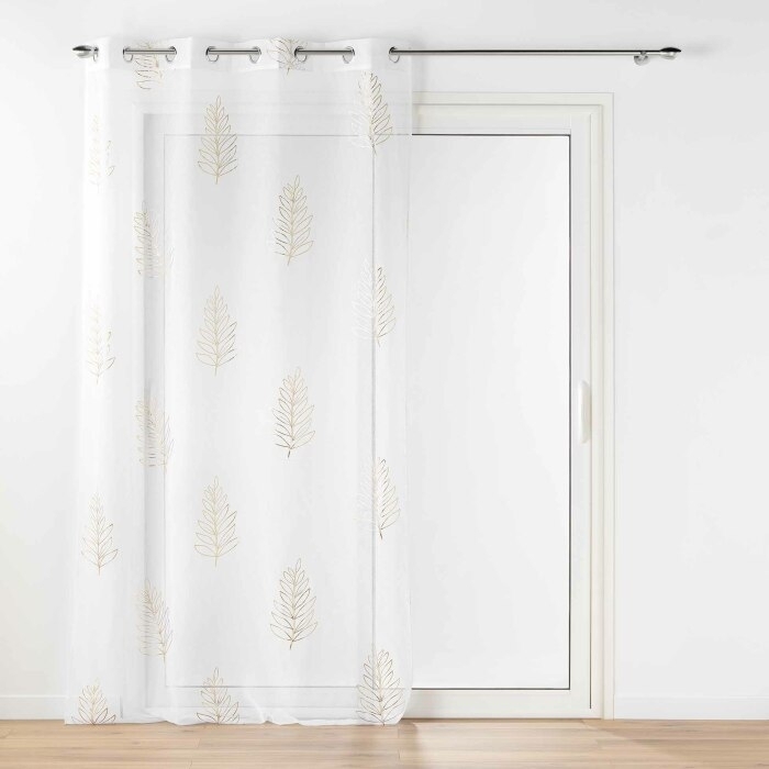 Voilage a oeillets 140 x 240 cm voile sablé métallisé Venus