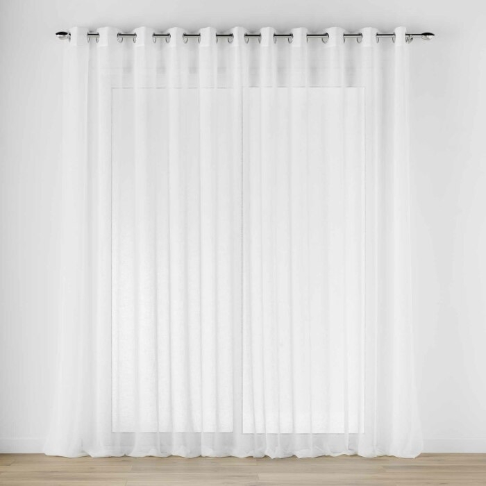 Voilage baie vitrée a oeillets 400 x 240 cm voile tissé Carlin Naturel