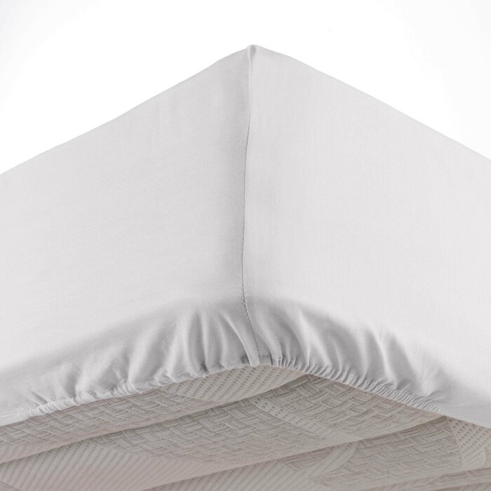 Drap housse 140 x 190 cm bonnet 30 cm microfibre Oscar Blanc