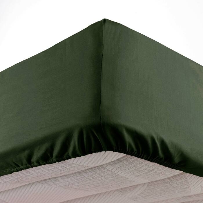 Drap housse 2 personnes 140 x 190 cm microfibre unie oscar Kaki