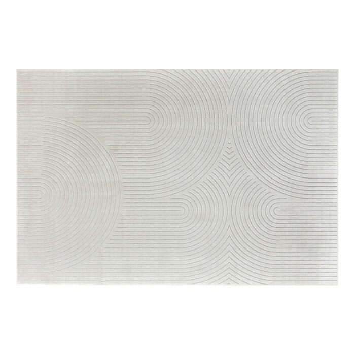 Tapis rectangle 140 x 200 cm viscose relief Géode - Naturel