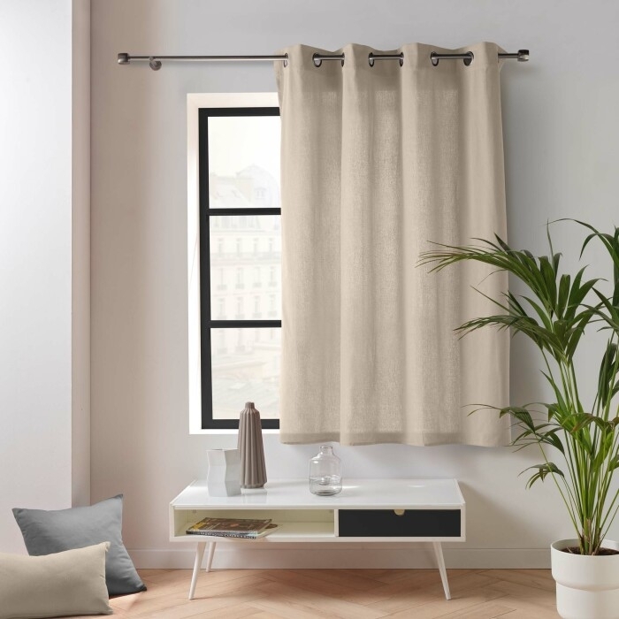 Rideau petite hauteur 135 x 180 cm coton/polyester recyclé Twily Beige
