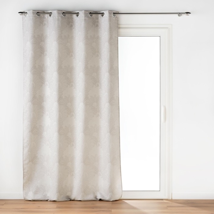 Rideau a oeillets 140 x 260 cm jacquard Teora Taupe