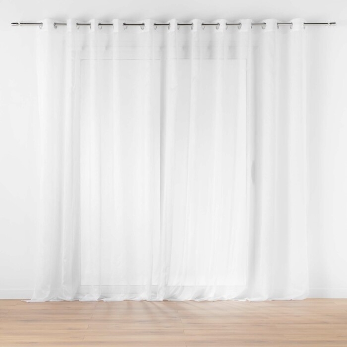 Voilage spécial baie vitrée Largeur 400 x 240 cm – Voile sablé Lissea Blanc