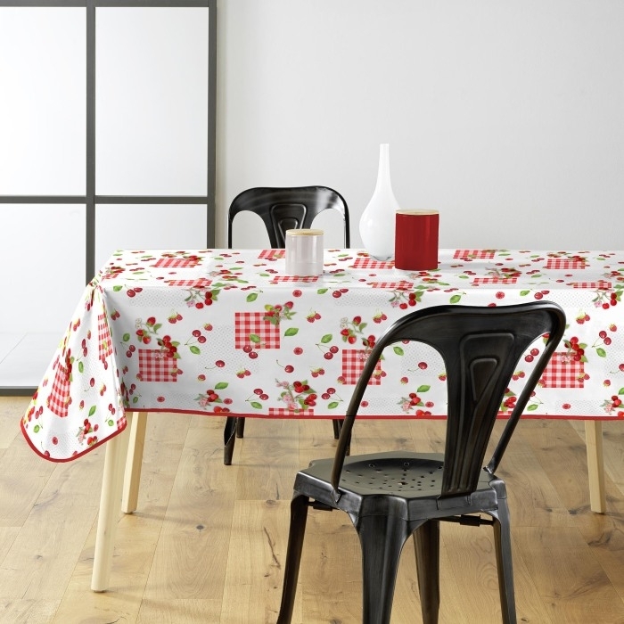 Nappe rectangle 140 x 240 cm pvc imprimé Cerise