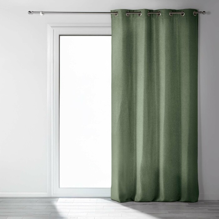 Rideau occultant à œillets 135 x 240 cm chambray uni Chinéa Cédre