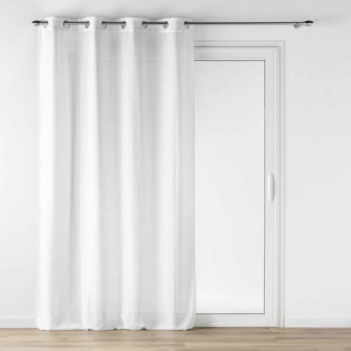 Voilage a oeillets 140 x 240 cm effet lainage Loulaine Blanc