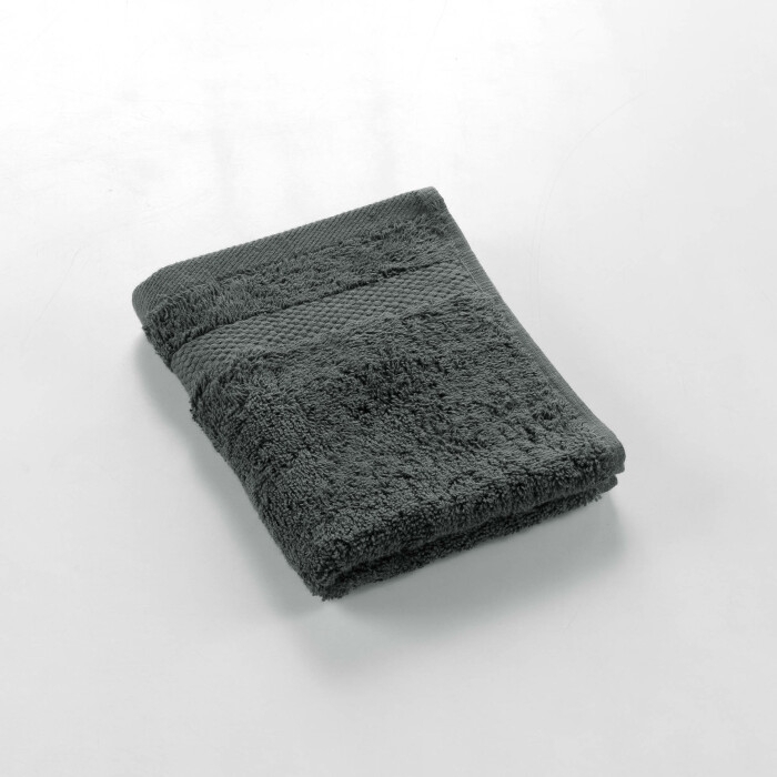 Serviette invité 30 x 50 cm coton éponge unie Élégance Anthracite