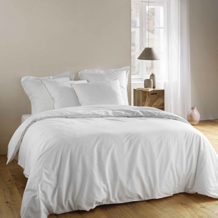 Housse de couette 260 x 240 cm coton 57 fils + 2 taies Noemie