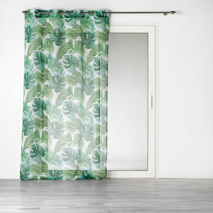 Panneau a oeillets 140 x 240 cm voile sable imprime rio Blanc