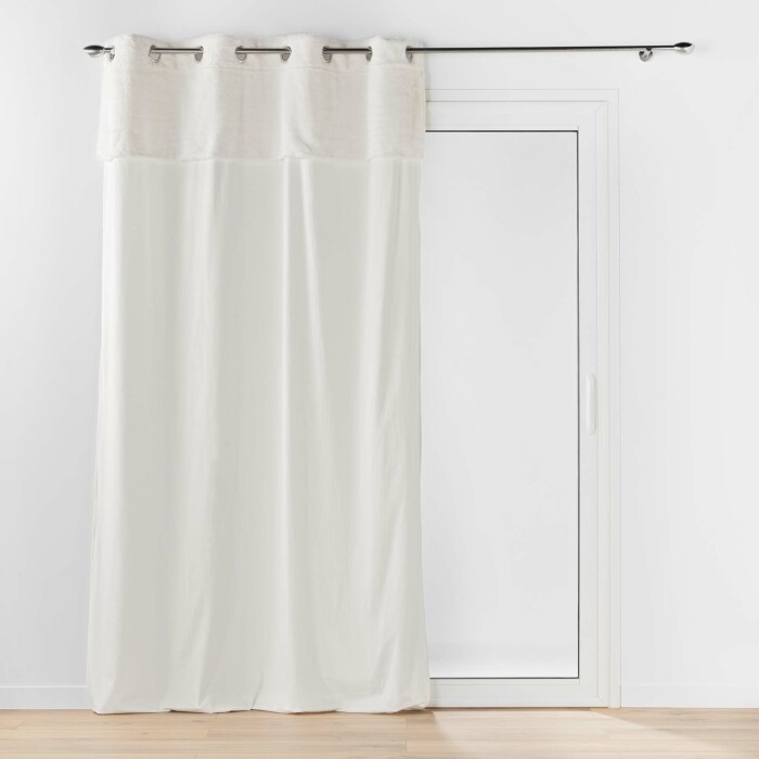 Rideau à Œillets 140 x 240 cm – Velours et Imitation Fourrure – Caresse Naturel