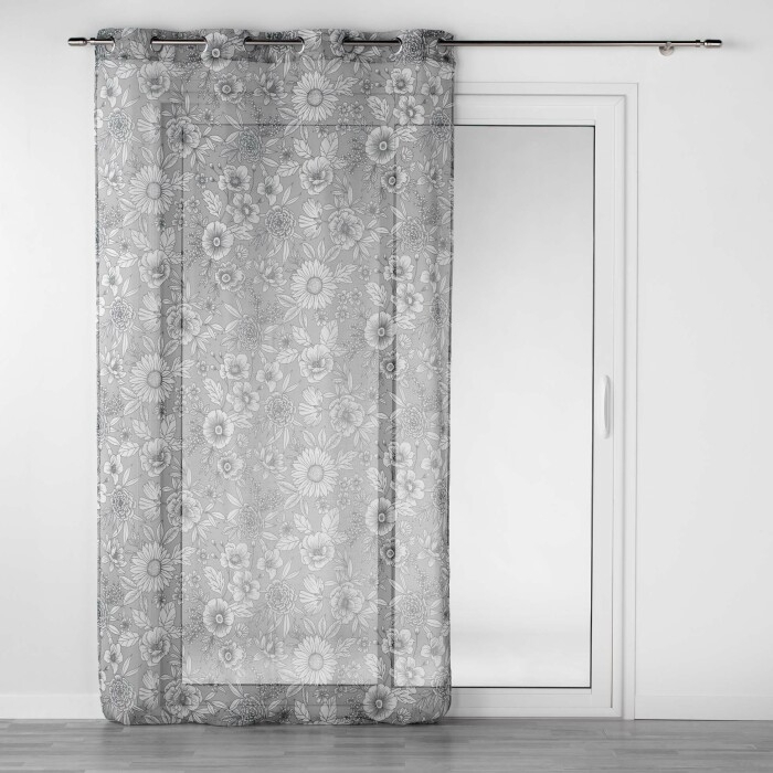 Panneau a oeillets 140 x 280 cm voile sable imprime milady Gris
