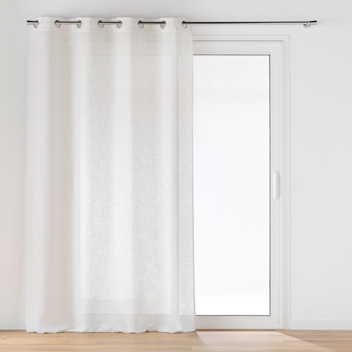 Voilage à Œillets 140 x 240 cm – Effet Lin Tissé – Cloris Naturel