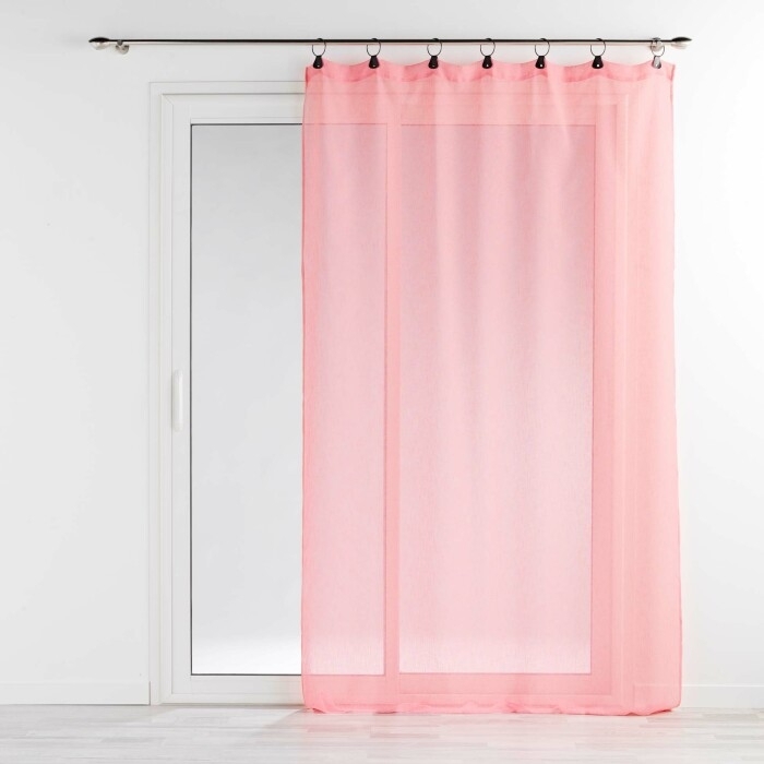 Voilage a anneaux 140 x 240 cm voile tissé Linka Corail