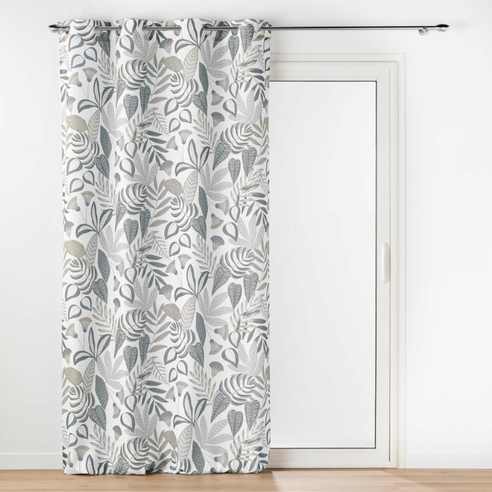 Rideau a oeillets grande hauteur 140 x 280 cm polyester iprimé Tilda Blanc