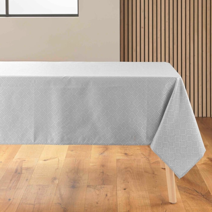 Nappe rectangle 140 x 250 cm jacquard enduit azuline Gris