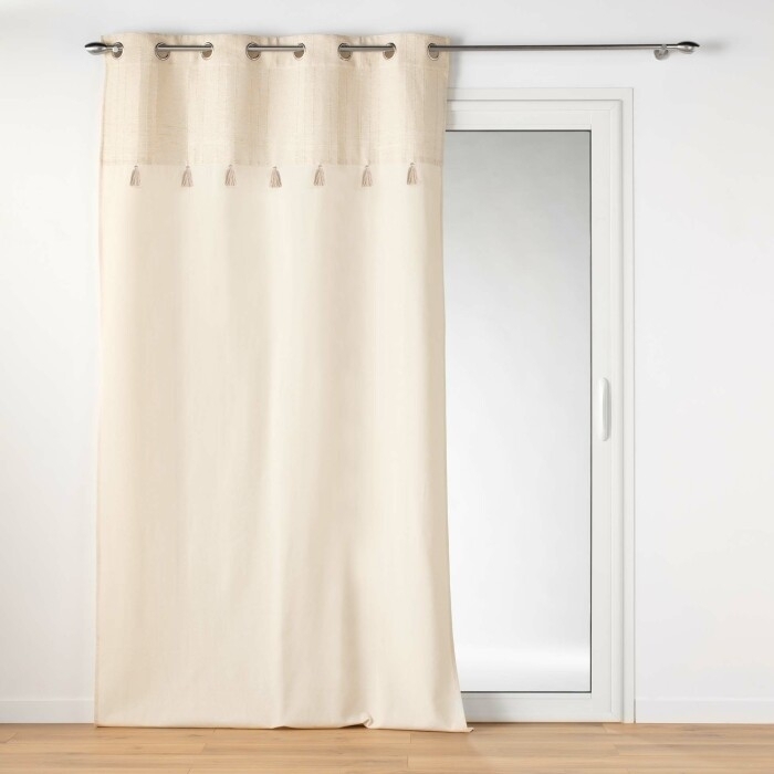 Rideau a oeillets 140 x 240 cm coton + haut mé tallisé Izigold